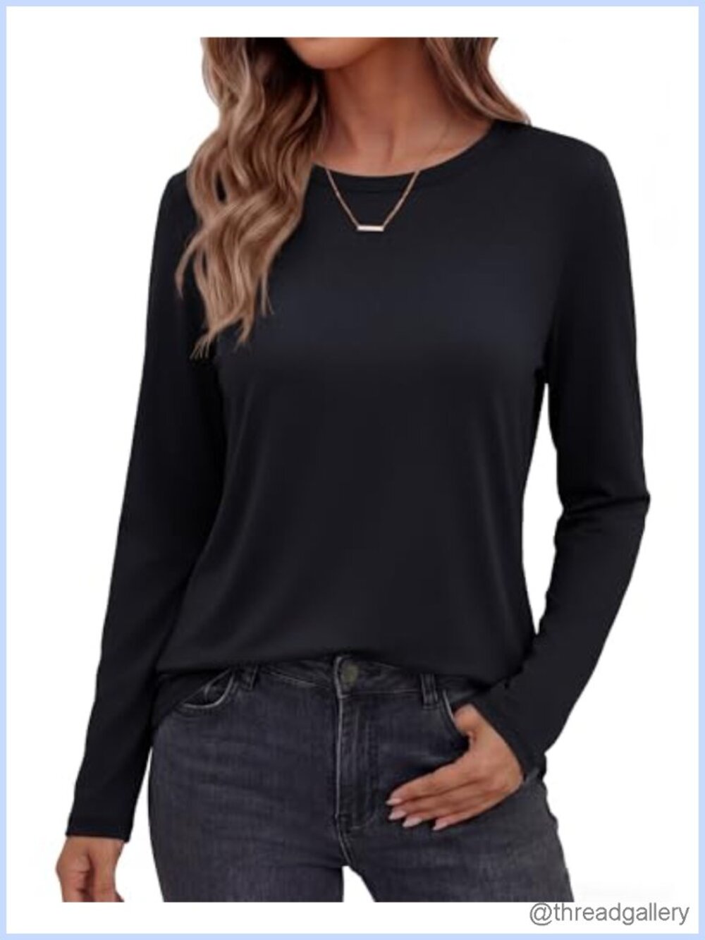 Long Sleeve Crew Neck Relaxed Fit Casual Top Fall Winter Work